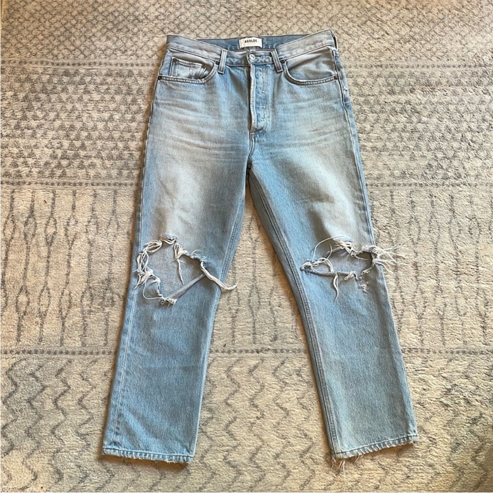 Agolde Riley High Rise Straight Crop Jeans - Picture 2 of 10
